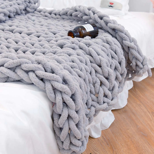 A Hug in a Blanket: Weighted Knitted Wool Cozy Comfort